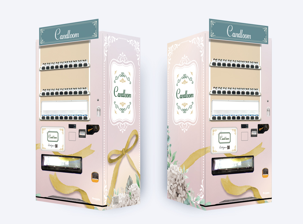 candloomに設置された看板型自動販売機ボードステーション