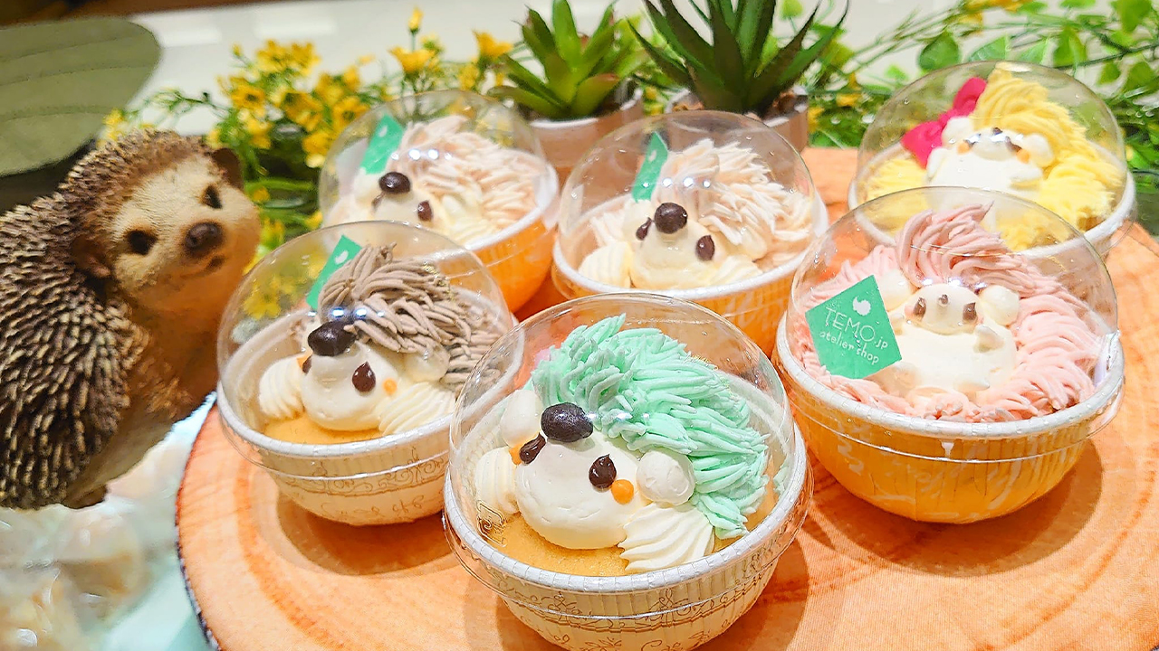 人気のはりねずみのカップケーキ