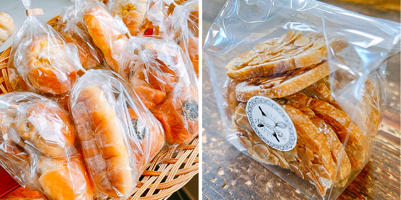 パンの中身がランダムのお任せセットとラスク